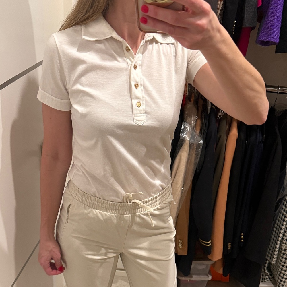 Lilly Pulitzer Classic White cotton Polo Shirt small